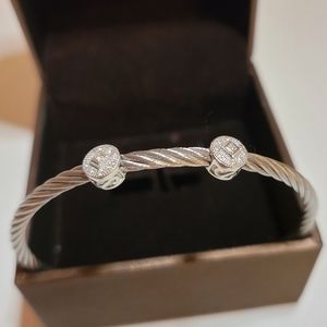 Charriol ALOR Cable Bracelet White Gold Diamonds